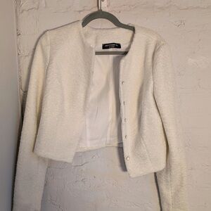 Elegant Ivory Alpaca Wool Jacket